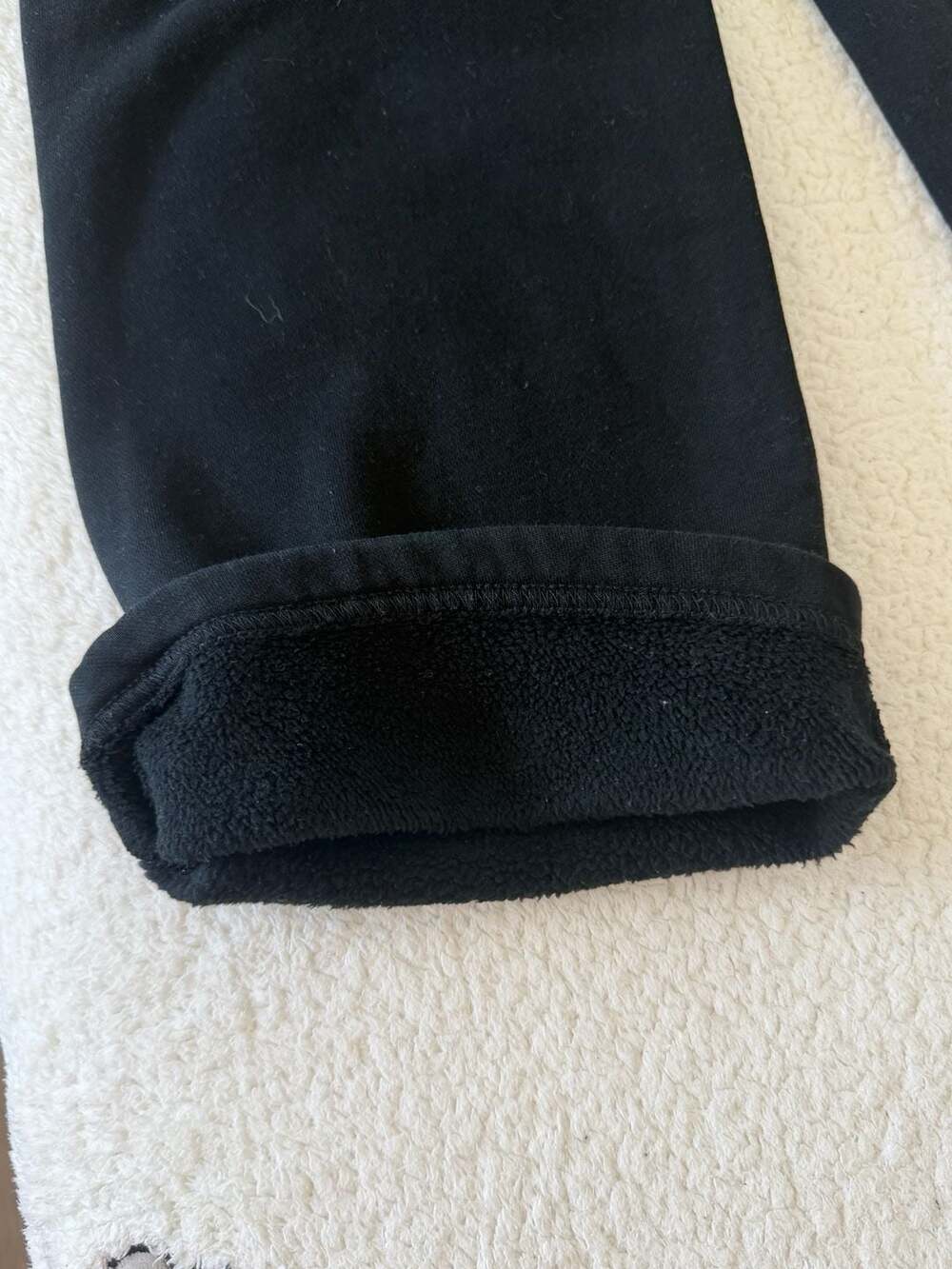 Fleece Lined Stretch Leggings Pants Lululemon Inspired Black Size 6 - Picture 4 of 4